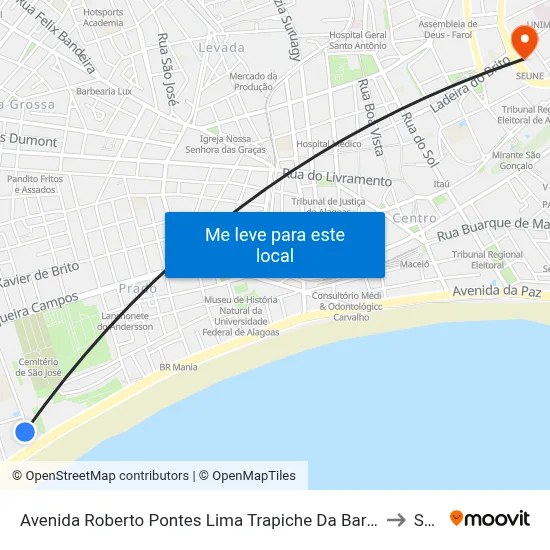 Avenida Roberto Pontes Lima Trapiche Da Barra Maceió - Alagoas 57001 Brasil to Seune map