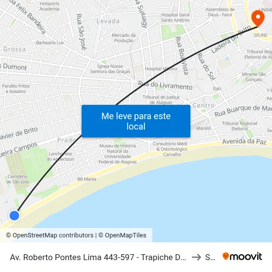 Av. Roberto Pontes Lima 443-597 - Trapiche Da Barra Maceió - Al 57010-385 Brasil to Seune map
