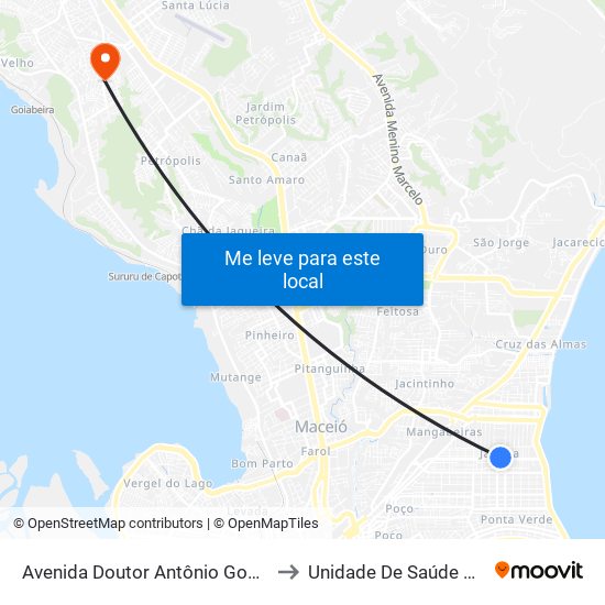Avenida Doutor Antônio Gomes De Barros, 530-536 to Unidade De Saúde Dr. Ib Gatto Falcão map