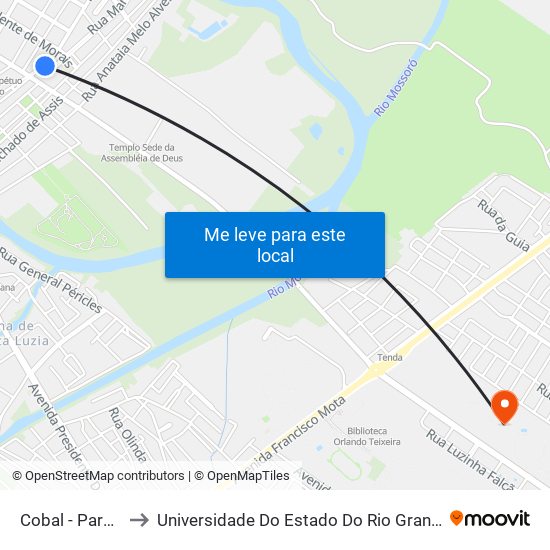 Cobal - Paredões to Universidade Do Estado Do Rio Grande Do Norte map