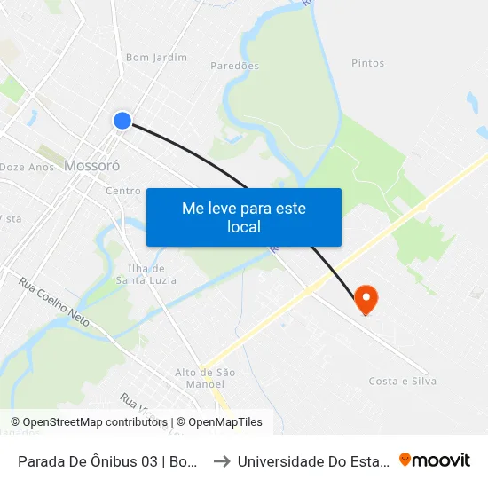 Parada De Ônibus 03 | Bom Jardim | R. Prudente De Morais to Universidade Do Estado Do Rio Grande Do Norte map