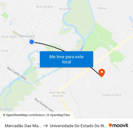 Mercadão Das Malhas - Centro to Universidade Do Estado Do Rio Grande Do Norte map