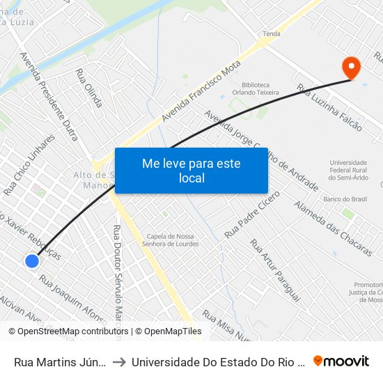 Rua Martins Júnior, 437-A to Universidade Do Estado Do Rio Grande Do Norte map