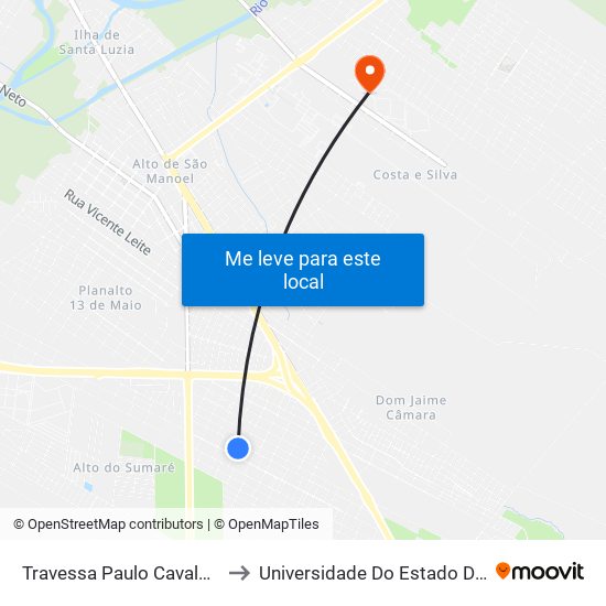 Travessa Paulo Cavalcante De Moura, 170 to Universidade Do Estado Do Rio Grande Do Norte map