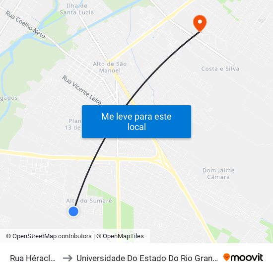 Rua Héracles, 41 to Universidade Do Estado Do Rio Grande Do Norte map