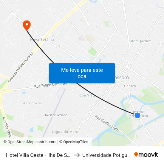 Hotel Villa Oeste - Ilha De Santa Luzia to Universidade Potiguar (Unp) map