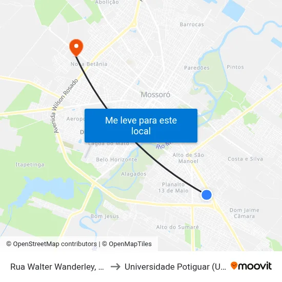 Rua Walter Wanderley, 146 to Universidade Potiguar (Unp) map