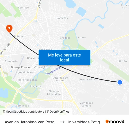 Avenida Jeronimo Van Rosado Neto, 508 to Universidade Potiguar (Unp) map