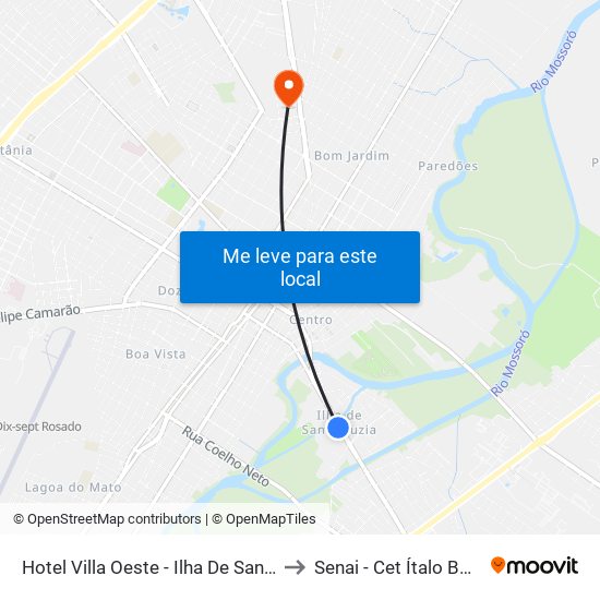 Hotel Villa Oeste - Ilha De Santa Luzia to Senai - Cet Ítalo Bologna map