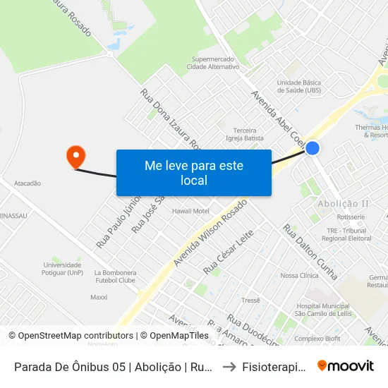 Parada De Ônibus 05 | Abolição | Rua Abel Coelho to Fisioterapia 3MA map