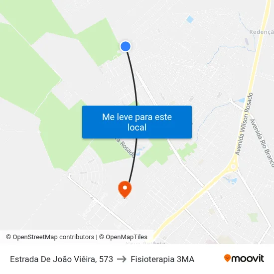 Estrada De João Viêira, 573 to Fisioterapia 3MA map