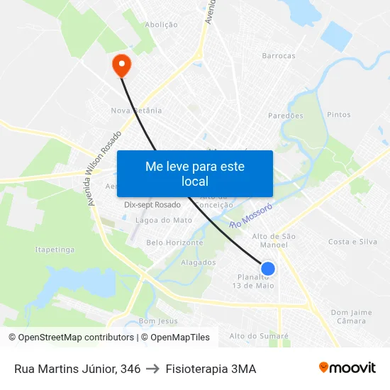 Rua Martins Júnior, 346 to Fisioterapia 3MA map
