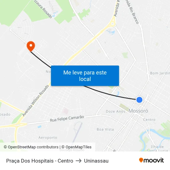 Praça Dos Hospitais - Centro to Uninassau map