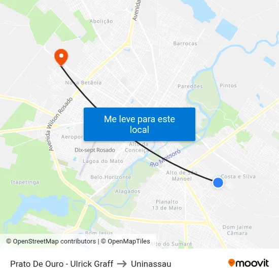 Prato De Ouro - Ulrick Graff to Uninassau map