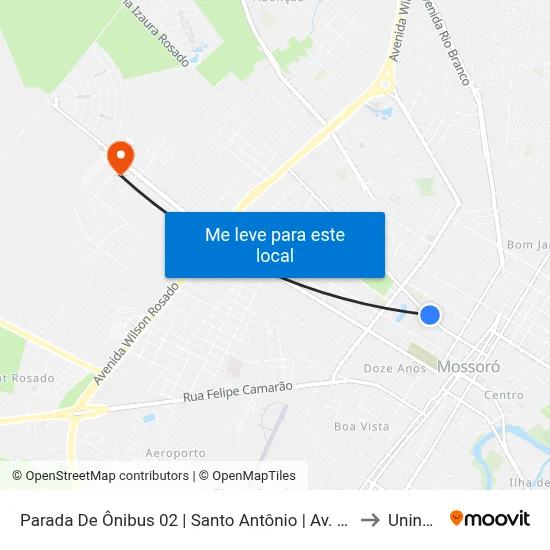 Parada De Ônibus 02 | Santo Antônio | Av. Doutor João Marcelino to Uninassau map