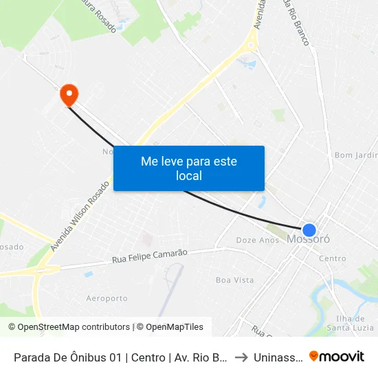 Parada De Ônibus 01 | Centro | Av. Rio Branco to Uninassau map