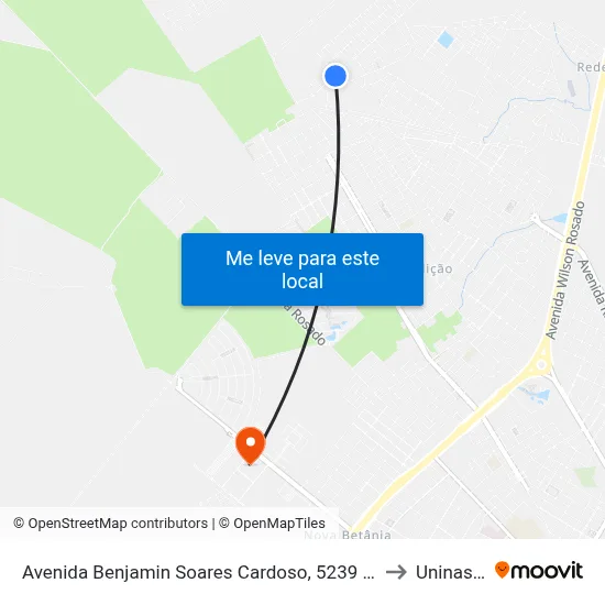 Avenida Benjamin Soares Cardoso, 5239 - Abolição V to Uninassau map
