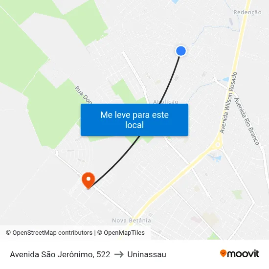 Avenida São Jerônimo, 522 to Uninassau map