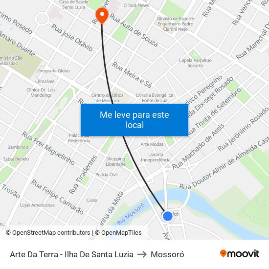 Arte Da Terra - Ilha De Santa Luzia to Mossoró map