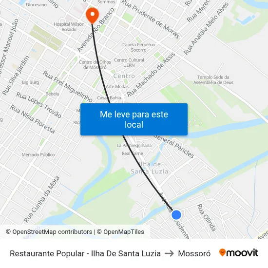 Restaurante Popular - Ilha De Santa Luzia to Mossoró map