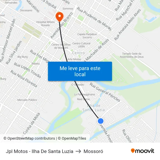 Jpl Motos - Ilha De Santa Luzia to Mossoró map