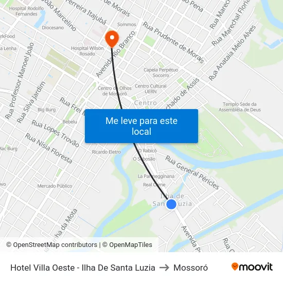 Hotel Villa Oeste - Ilha De Santa Luzia to Mossoró map