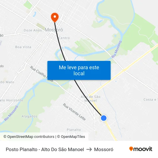 Posto Planalto - Alto Do São Manoel to Mossoró map