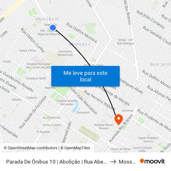 Parada De Ônibus 10 | Abolição | Rua Abel Coelho to Mossoró map