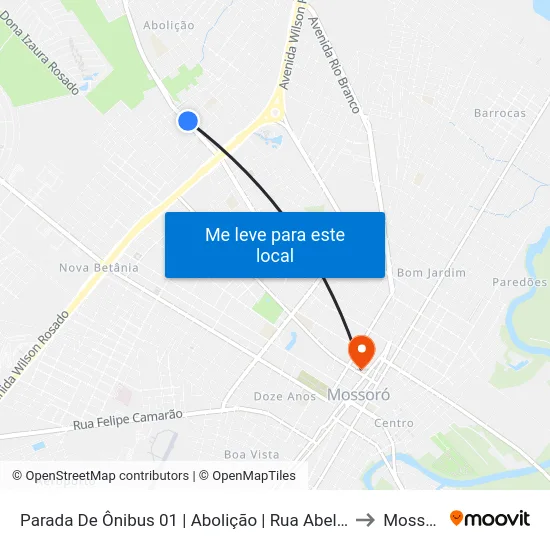 Parada De Ônibus 01 | Abolição | Rua Abel Coelho to Mossoró map