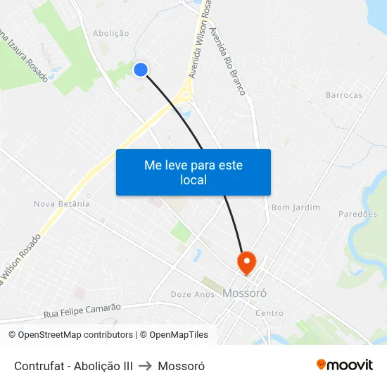 Contrufat - Abolição III to Mossoró map