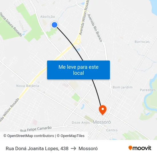 Rua Doná Joanita Lopes, 438 to Mossoró map