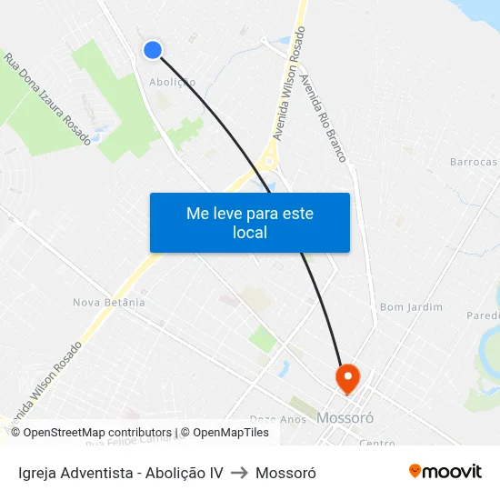 Igreja Adventista - Abolição IV to Mossoró map