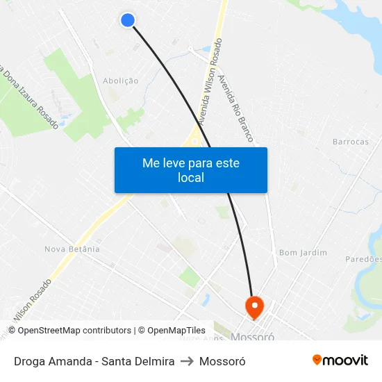 Droga Amanda - Santa Delmira to Mossoró map