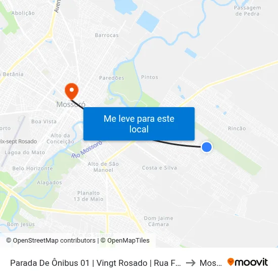 Parada De Ônibus 01 | Vingt Rosado | Rua Francisco B. Sobrinho to Mossoró map
