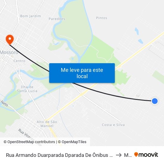 Rua Armando Duarparada Dparada De Ônibus 04 | Vingt Rosado | Av. Dr. Epitácio C.E Ônibus 04 | Vingt Rosado | Av. Dr. Epitácio C. to Mossoró map