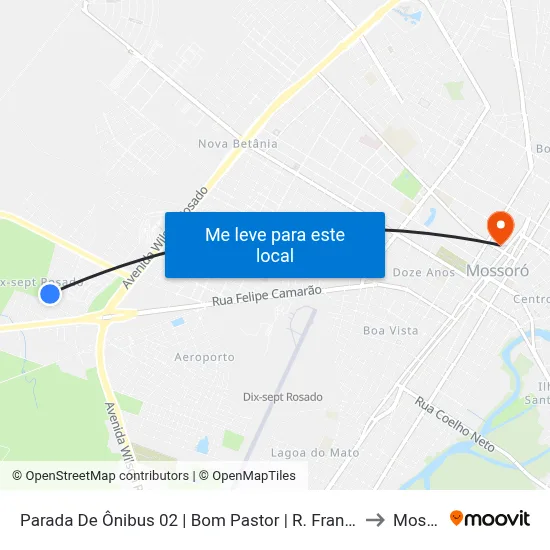 Parada De Ônibus 02 | Bom Pastor | R. Francisca Da N. Gurgel to Mossoró map