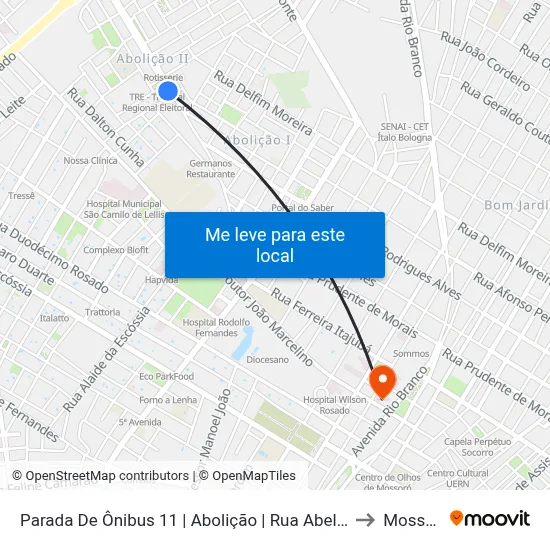 Parada De Ônibus 11 | Abolição | Rua Abel Coelho to Mossoró map