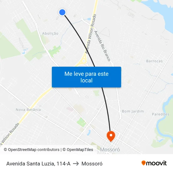 Avenida Santa Luzia, 114-A to Mossoró map