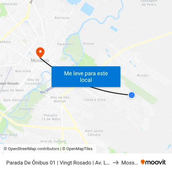 Parada De Ônibus 01 | Vingt Rosado | Av. Luiz Marques to Mossoró map