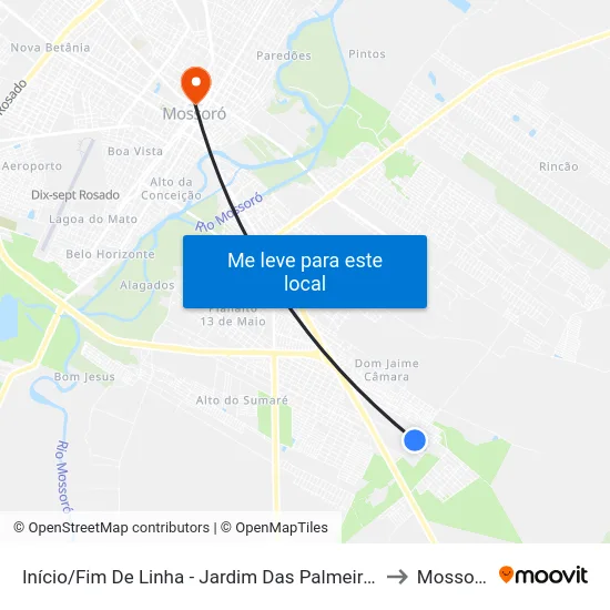Início/Fim De Linha - Jardim Das Palmeiras to Mossoró map