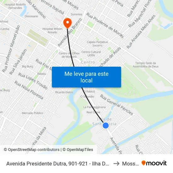 Avenida Presidente Dutra, 901-921 - Ilha De Santa Luzia to Mossoró map