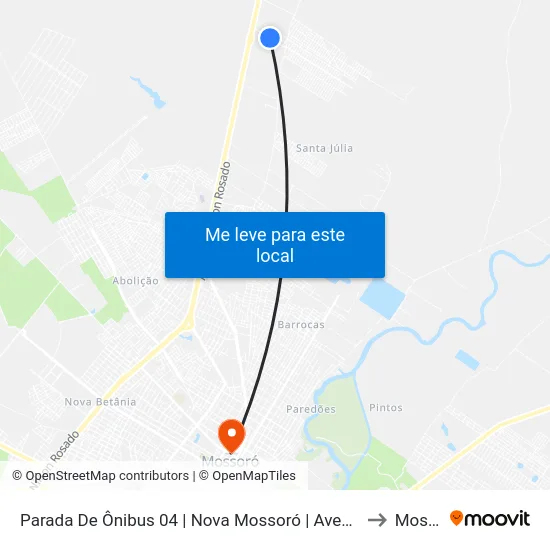 Parada De Ônibus 04 | Nova Mossoró | Avenida Dos Automóveis to Mossoró map