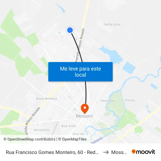 Rua Francisco Gomes Monteiro, 60 - Redenção to Mossoró map