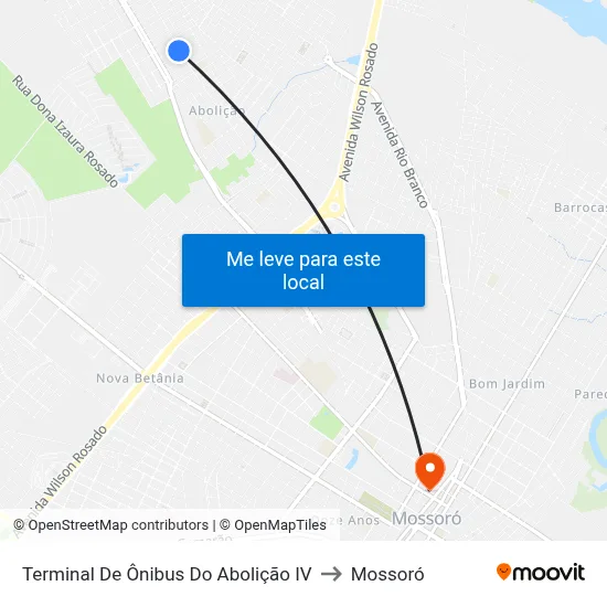 Terminal De Ônibus Do Abolição IV to Mossoró map