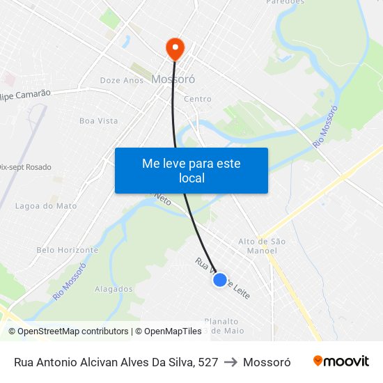 Rua Antonio Alcivan Alves Da Silva, 527 to Mossoró map