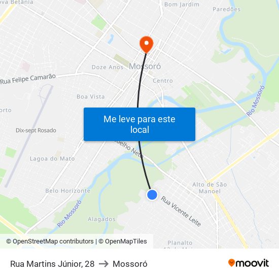 Rua Martins Júnior, 28 to Mossoró map