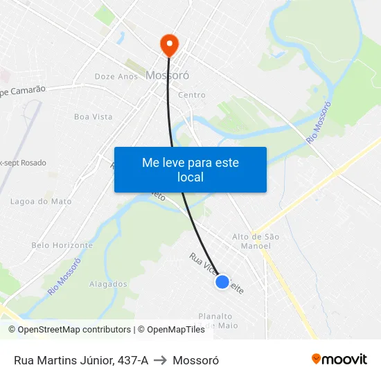 Rua Martins Júnior, 437-A to Mossoró map
