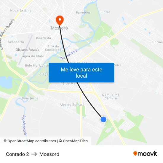 Conrado 2 to Mossoró map