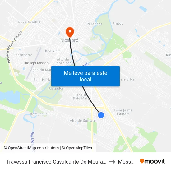 Travessa Francisco Cavalcante De Moura, 179 to Mossoró map