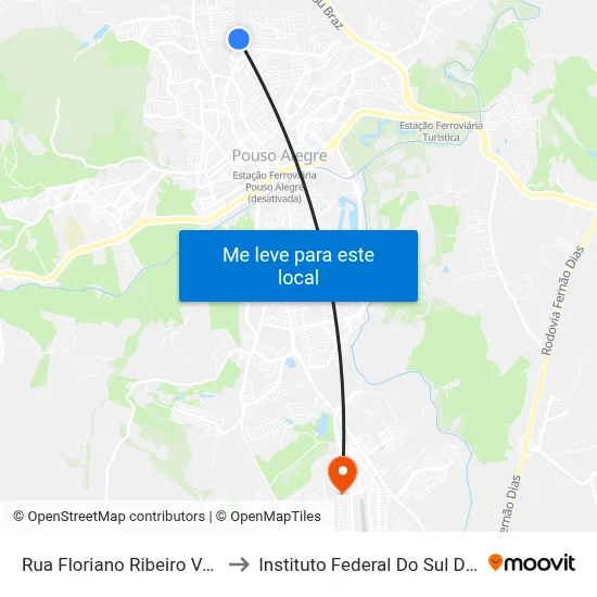 Rua Floriano Ribeiro Vale, 125 to Instituto Federal Do Sul De Minas map